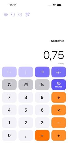 Conversion de centièmes vers les heures dans l’application